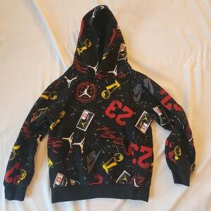 Jordan Kids Black and Red Graphic Hoodie